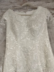 WHITE/FLORAL WEDDING GOWN-NEW