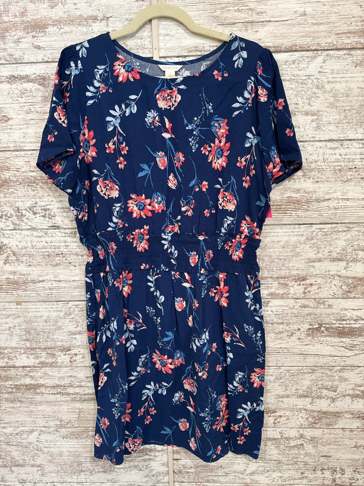 NAVY/FLORAL SHORT DRESS $79