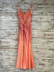 PEACH BEADED LONG DRESS