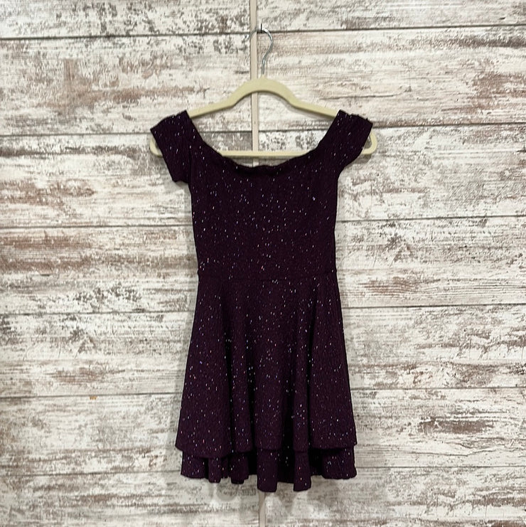 PURPLE SPARKLY SHORT DRESS-NEW