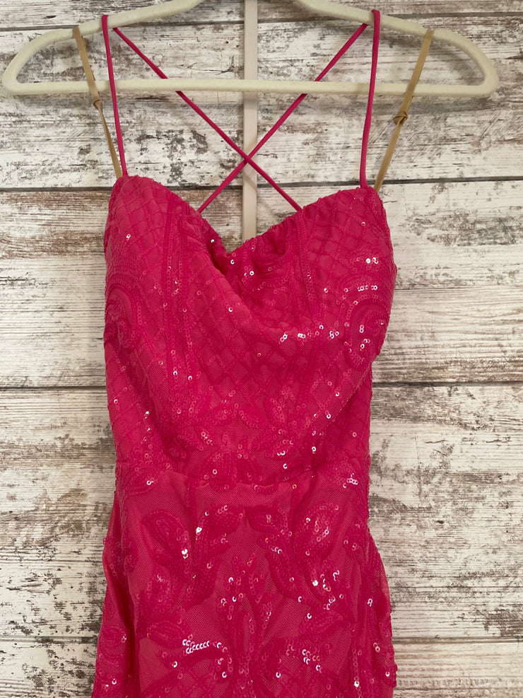 PINK SPARKLY LONG DRESS