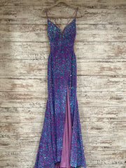PURPLE SEQUIN LONG DRESS