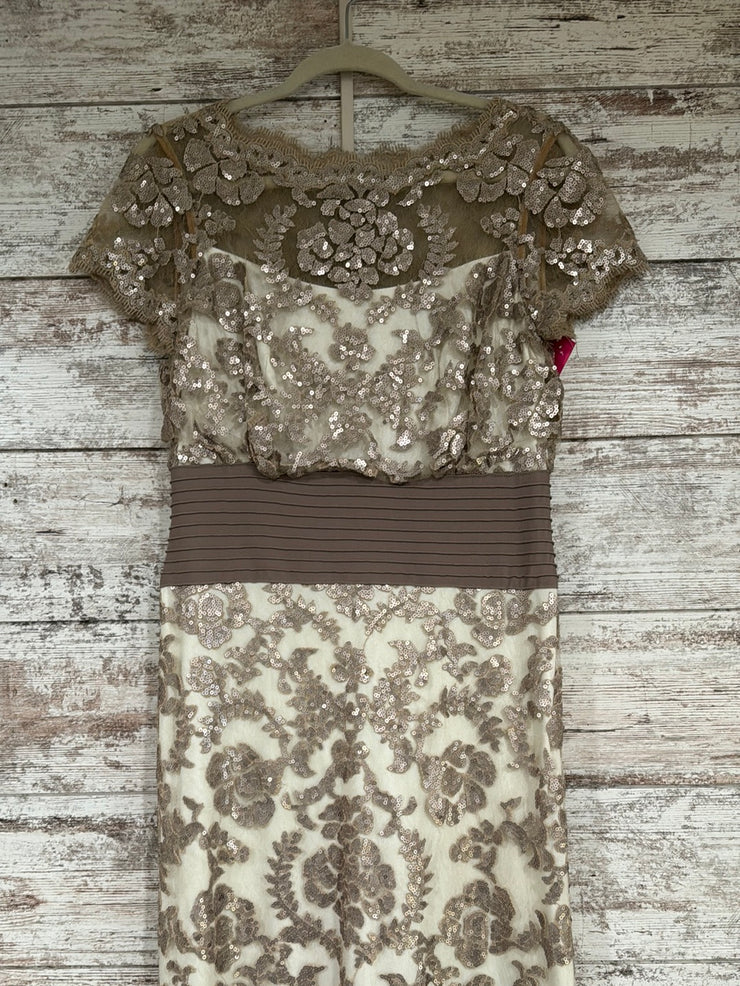 TAN/IVORY FLORAL LONG DRESS