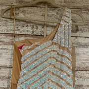 WHITE/PINK SEQUIN MERMAID GOWN