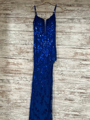 ROYAL BLUE SPARKLY LONG DRESS