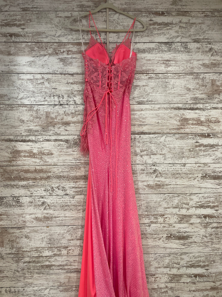 PINK/FLORAL LONG DRESS (NEW)