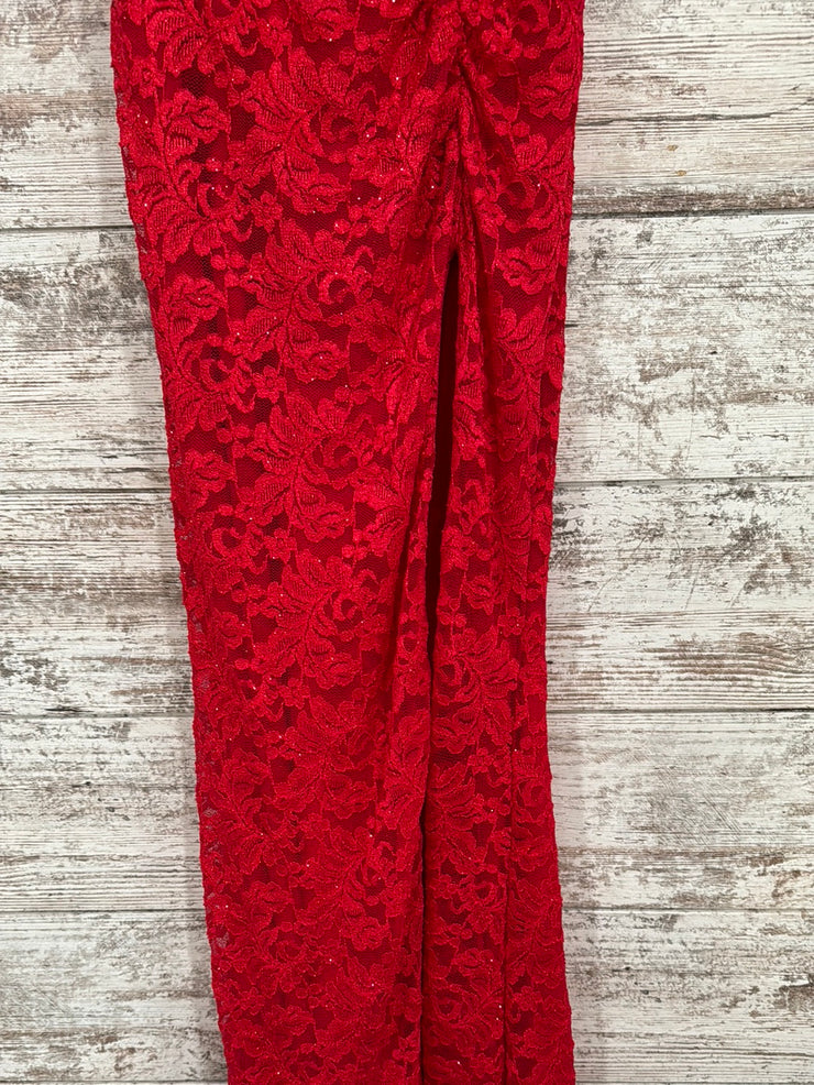 RED LACE LONG DRESS