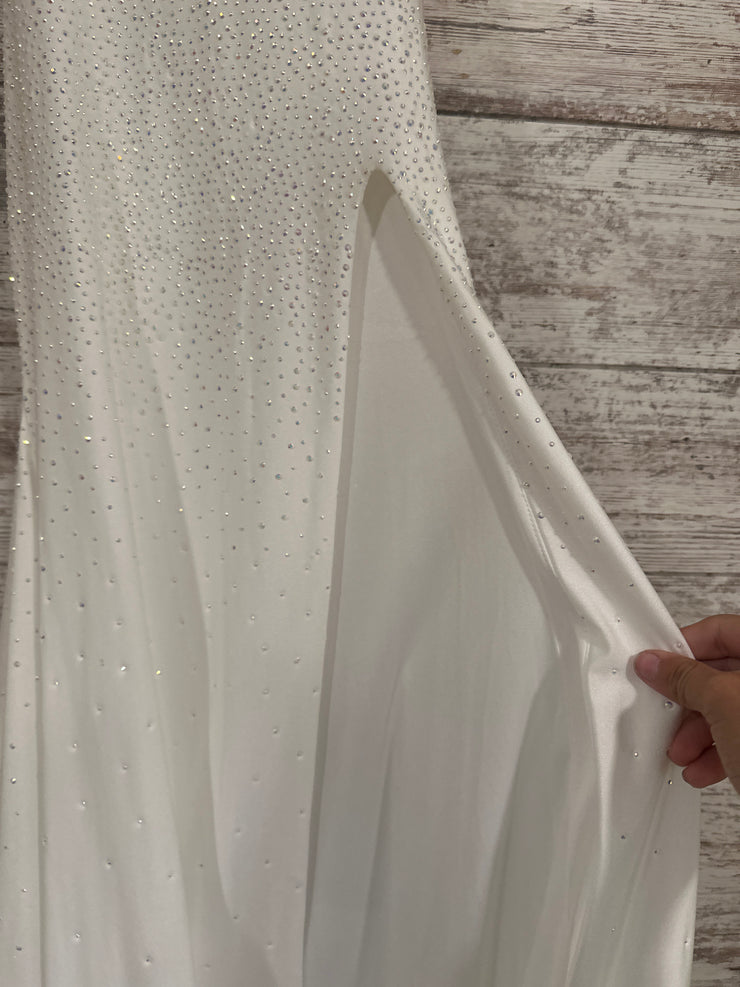 WHITE BEADED LONG DRESS (NEW)