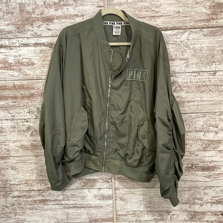 GREEN BOMBER JACKET $100