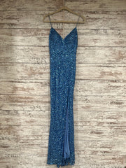 BLUE FULL SEQUIN LONG DRESS