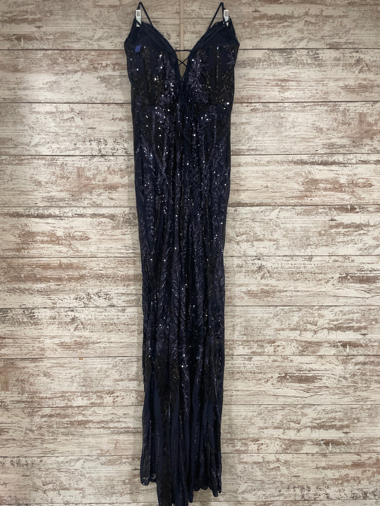 NAVY SPARKLY LONG DRESS (NEW)
