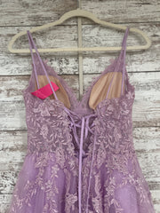 LAVENDER/FLORAL A LINE GOWN