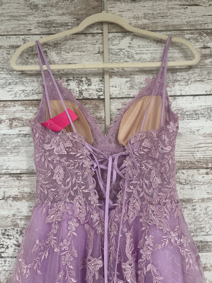 LAVENDER/FLORAL A LINE GOWN