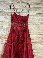 BURGUNDY A LINE GOWN