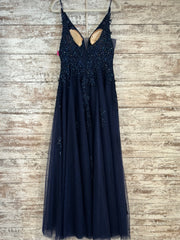 NAVY A LINE GOWN