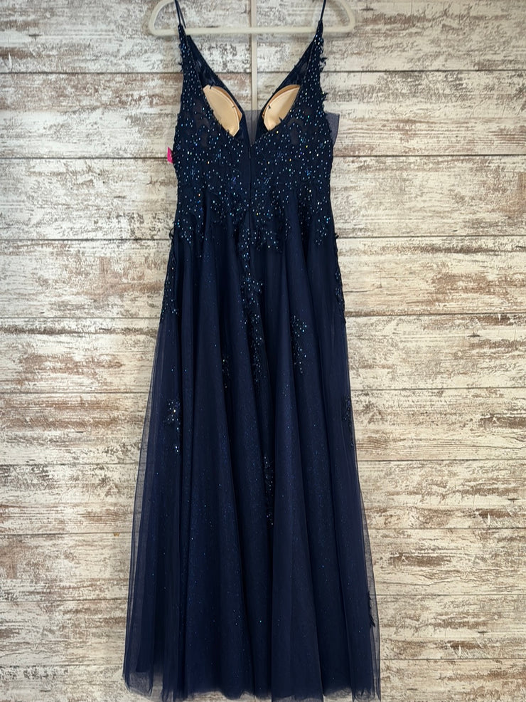 NAVY A LINE GOWN