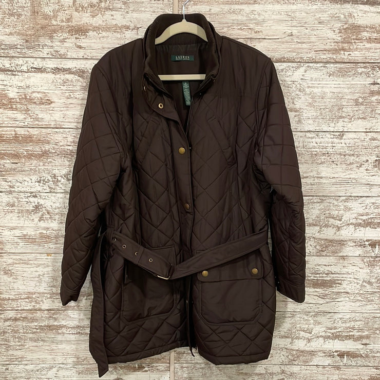 BROWN QUILTED COAT $425