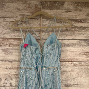 BLUE SPARKLY LONG EVENING GOWN