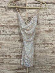 WHITE SEQUIN SHORT DRESS