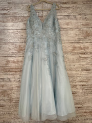 BLUE/FLORAL A LINE GOWN