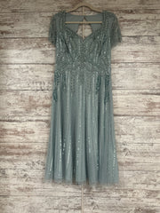 AQUA BEADED SHORT DRES-NEW$279