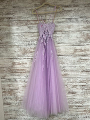 LAVENDER/FLORAL A LINE GOWN