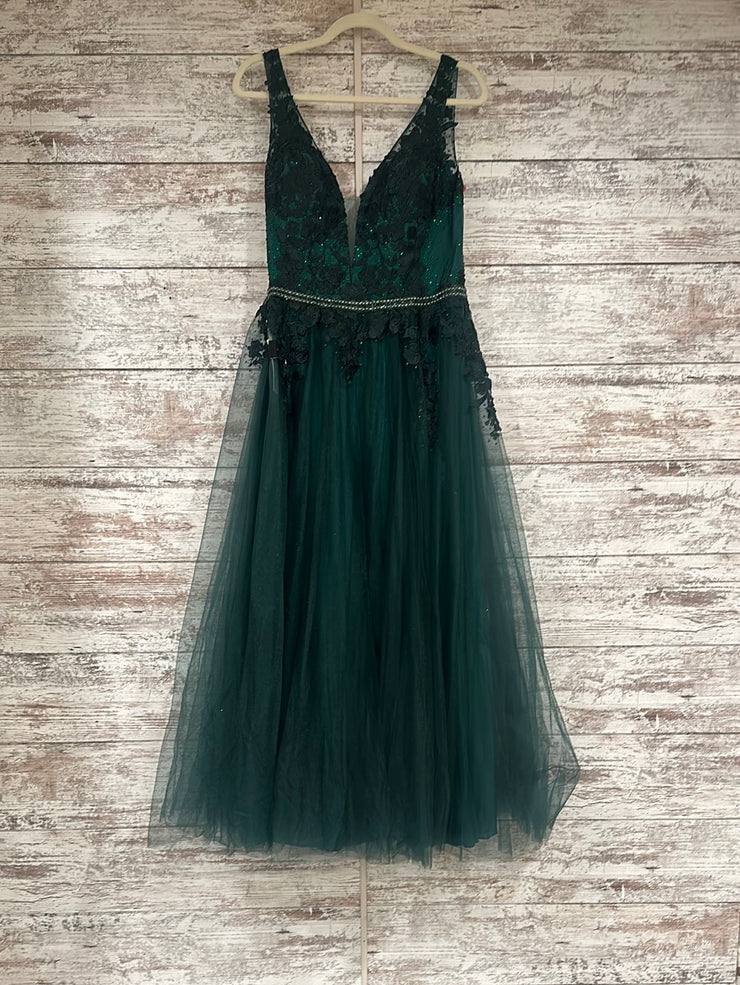 GREEN A LINE GOWN