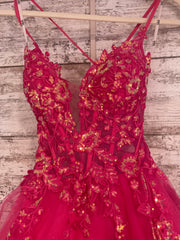 PINK SPARKLY A LINE GOWN