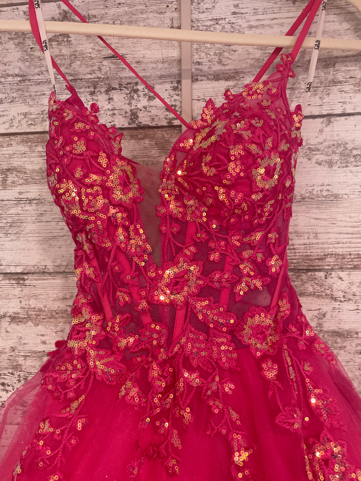 PINK SPARKLY A LINE GOWN