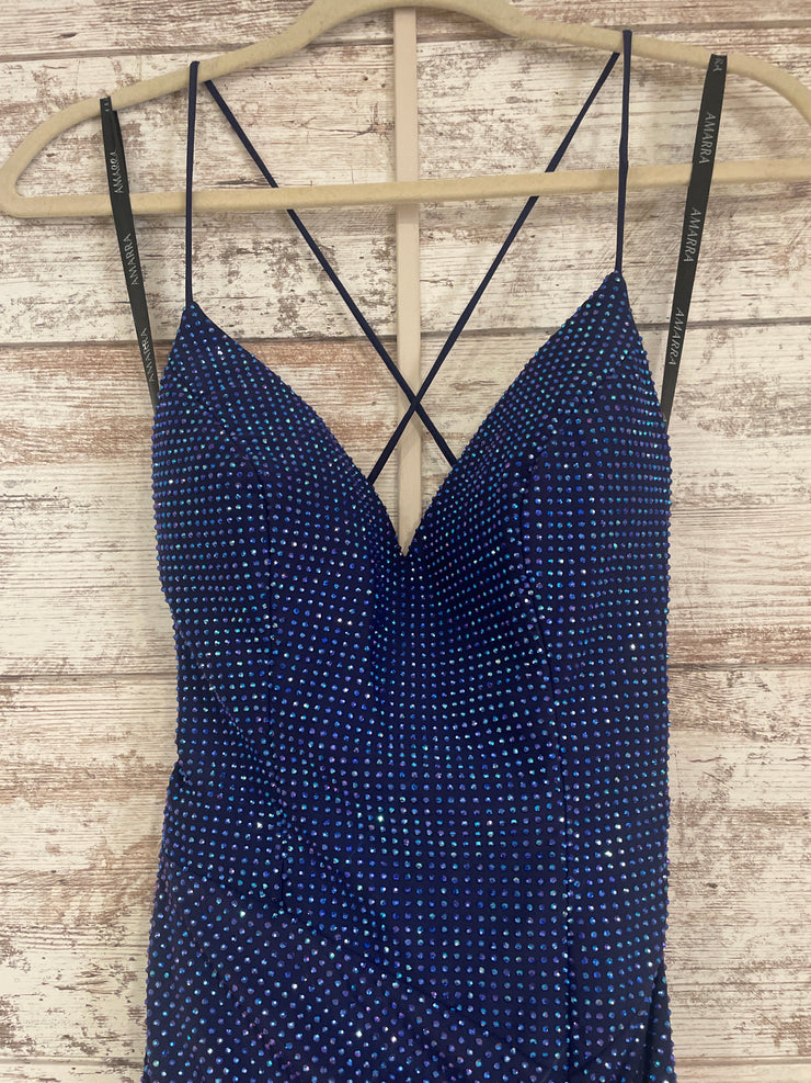 NAVY SPARKLY LONG DRESS (NEW)