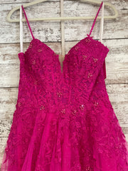 PINK/FLORAL A LINE GOWN