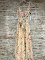 TAN/FLORAL A LINE GOWN (NEW)