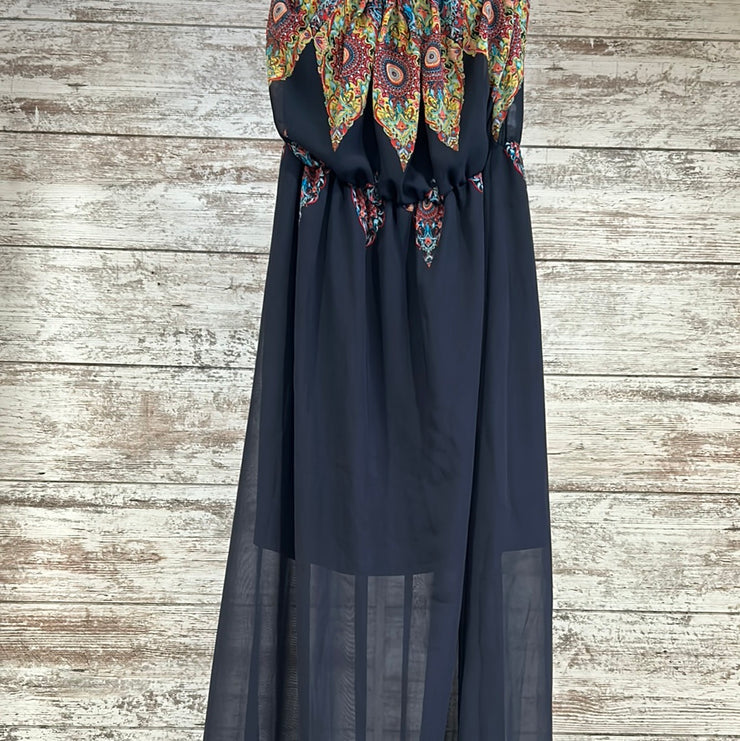NAVY/FLORAL MAXI DRESS