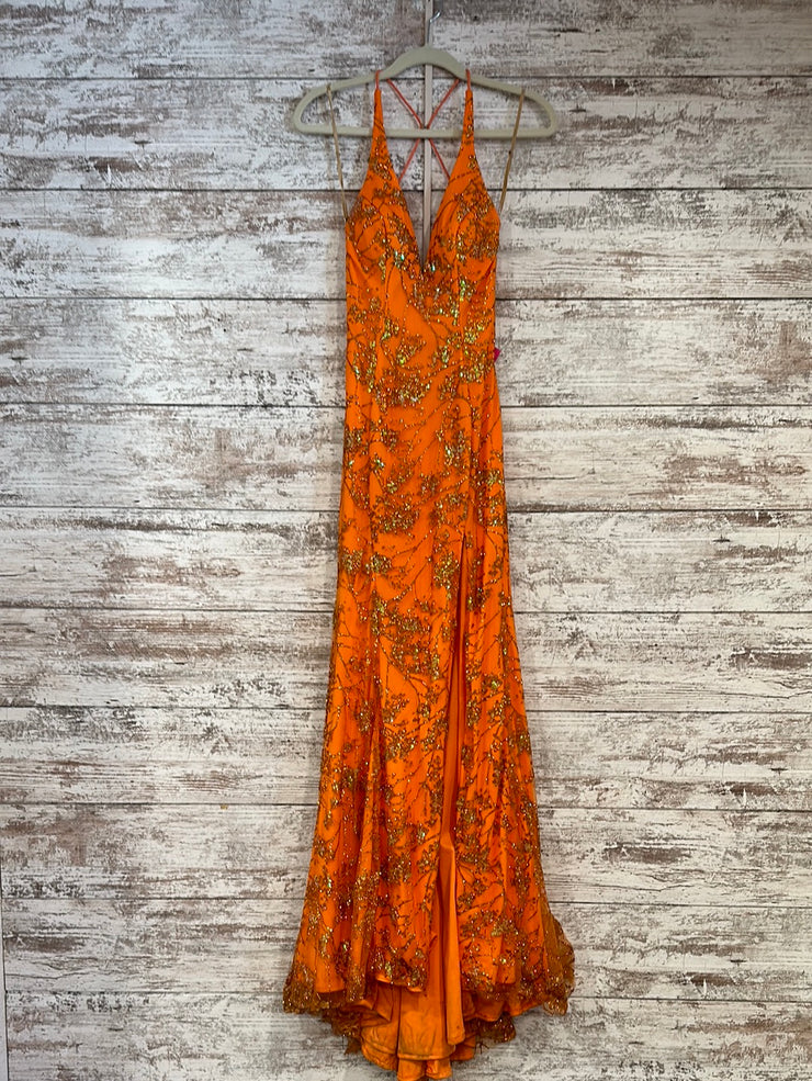 ORANGE/GOLD LONG DRESS
