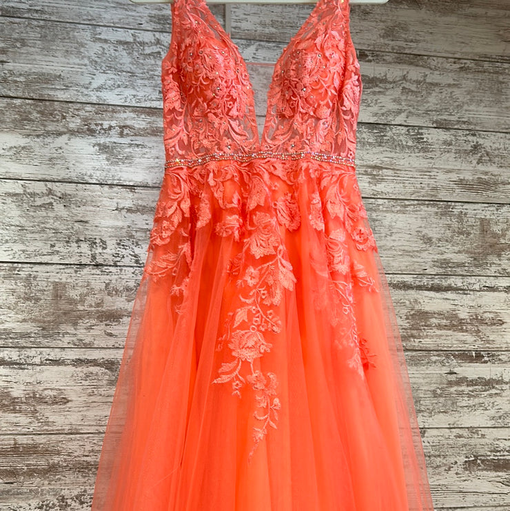 CORAL/FLORAL A LINE GOWN Savvy Seconds Boutique CORAL/FLORAL A LINE GOWN Savvy Seconds Boutique