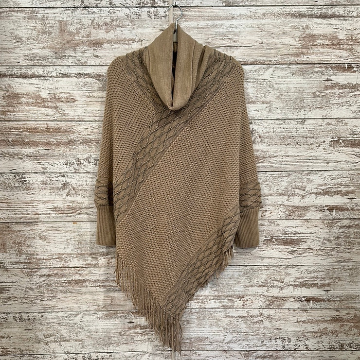 TAN COWL NECK PONCHO (NEW)