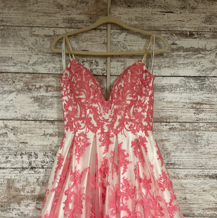 PINK/WHITE A LINE GOWN