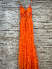 ORANGE SPARKLY LONG DRESS