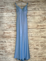 BLUE SPARKLY LONG EVENING GOWN