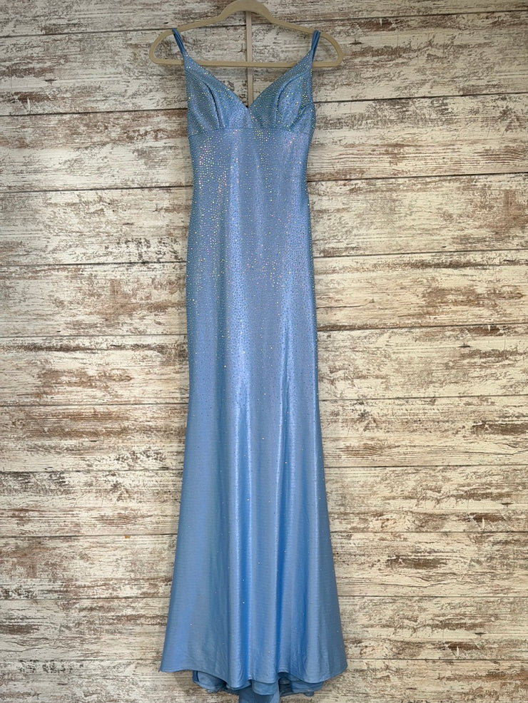 BLUE SPARKLY LONG EVENING GOWN