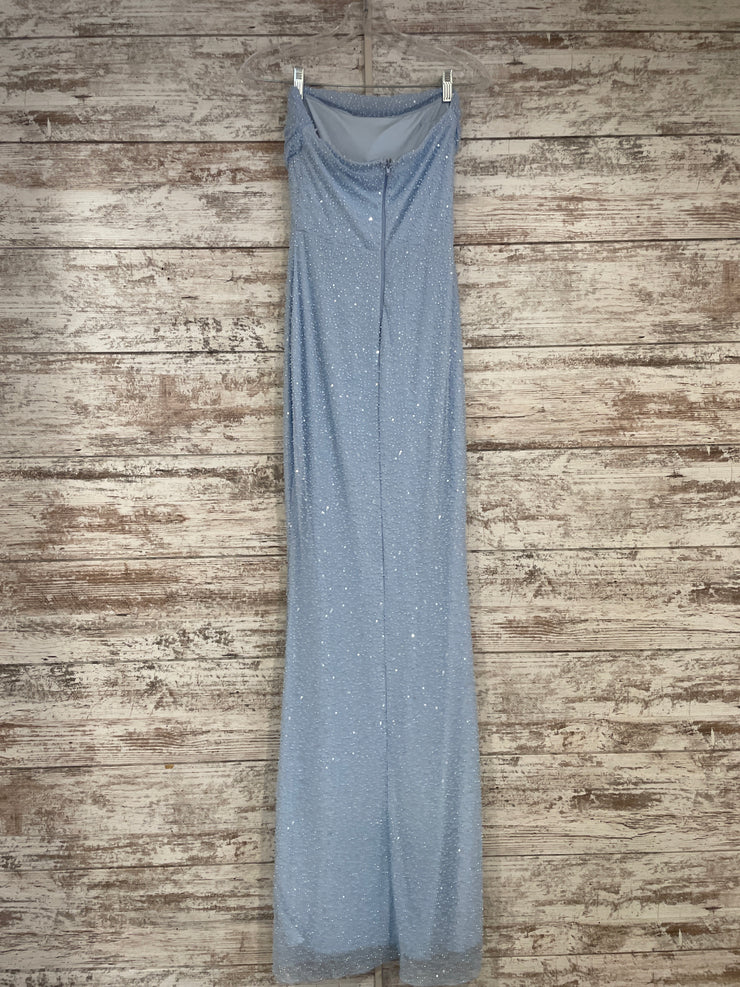 BLUE BEADED LONG DRESS