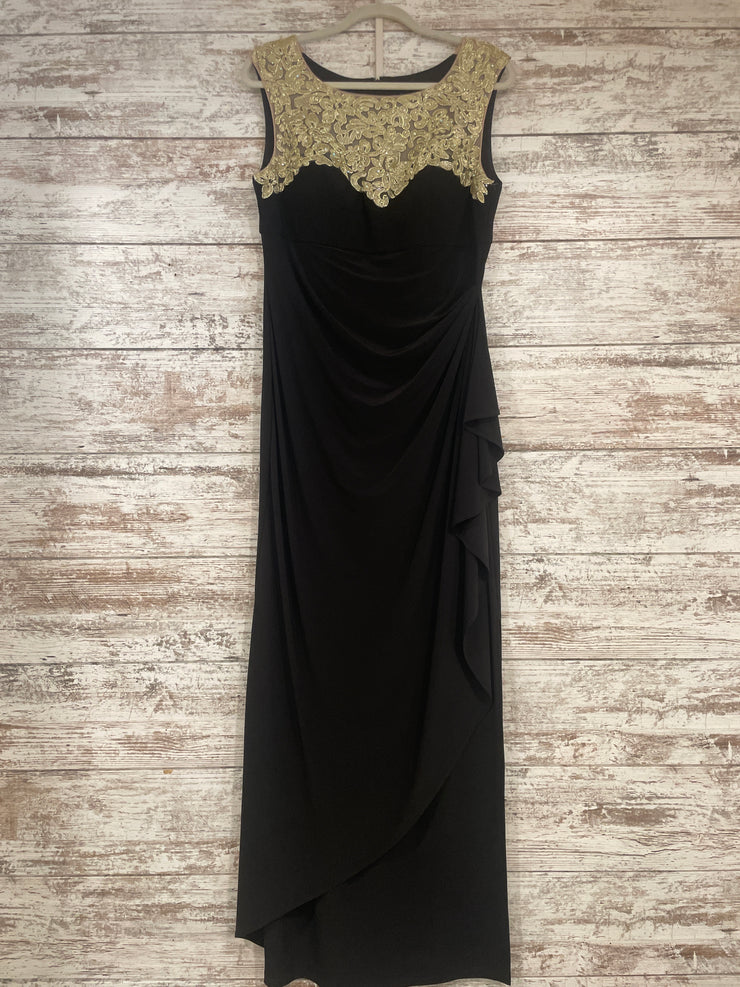 BLACK/GOLD LONG EVENING GOWN
