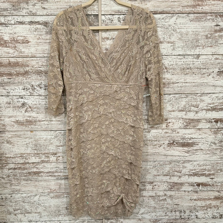 TAN RUFFLED SHORT DRESS (NEW)