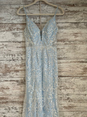 BLUE/FLORAL MERMAID GOWN