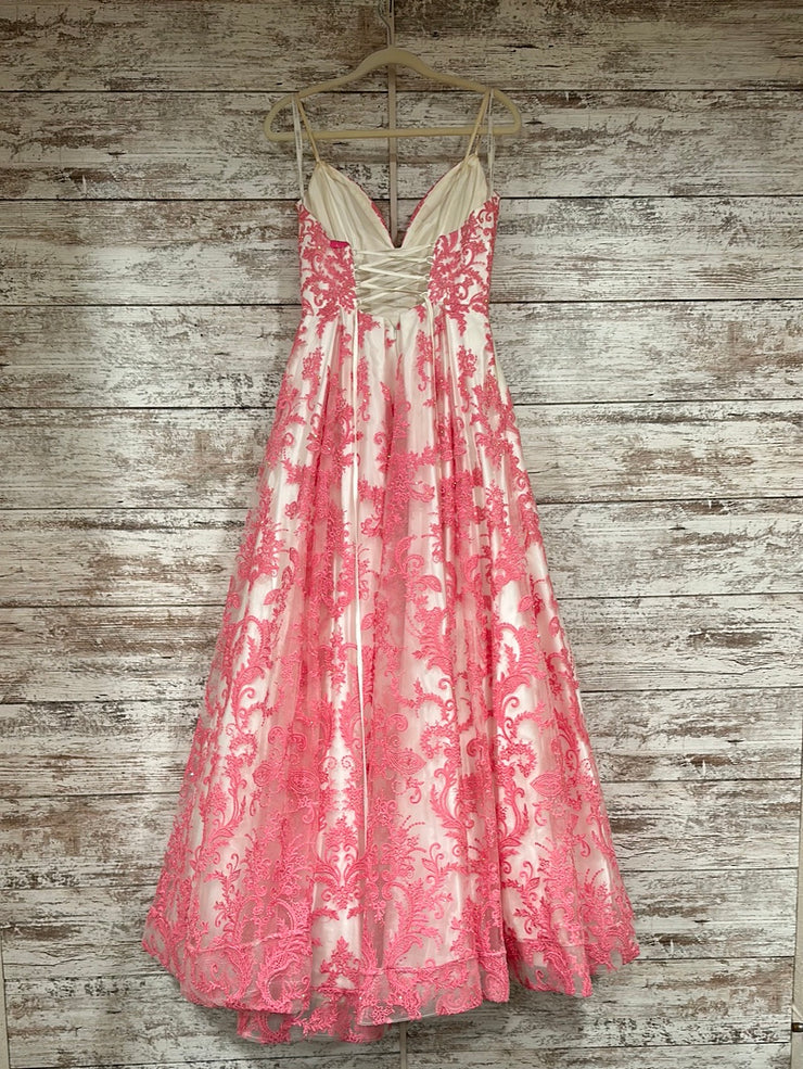 PINK/WHITE A LINE GOWN