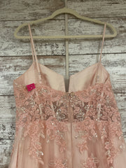 PINK SPARKLY A LINE GOWN