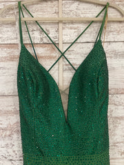 GREEN HOT STONE LONG DRES-NEW
