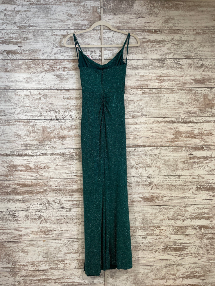 GREEN SPARKLY LONG EVENING GOW