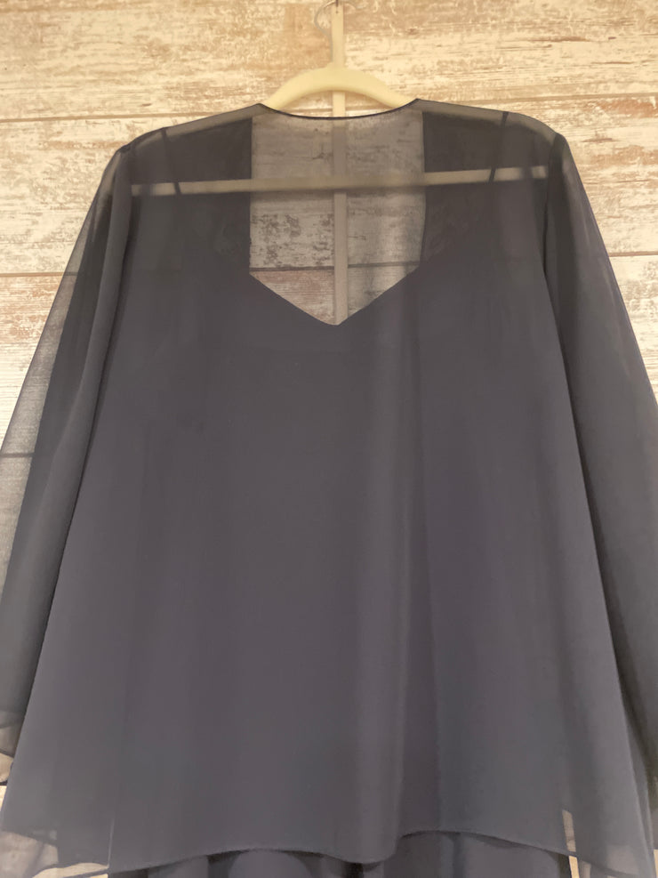 NAVY 2 PC. LONG DRESS SET