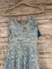 BLUE/FLORAL SPARKLY A LINE GOW